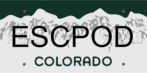ESCPOD Colorado License Plate