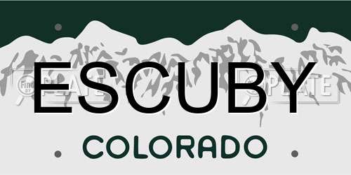 ESCUBY Colorado License Plate