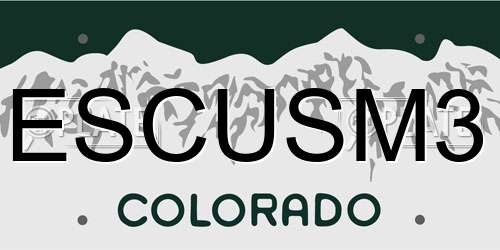 ESCUSM3 Colorado License Plate