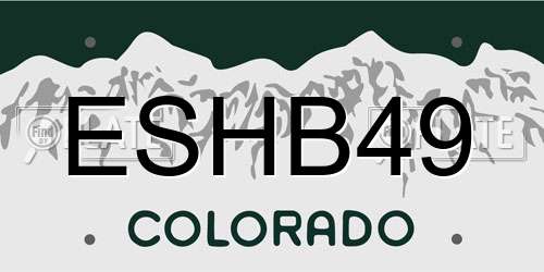 ESHB49 Colorado License Plate