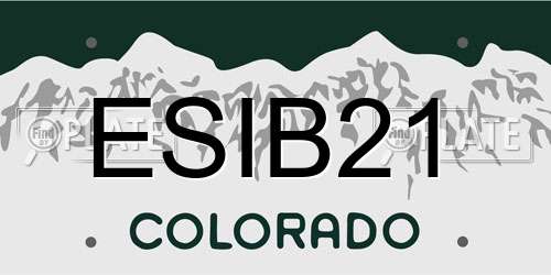 ESIB21 Colorado License Plate