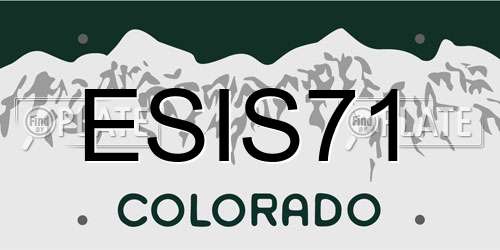 ESIS71 Colorado License Plate