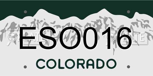 ESO016 Colorado License Plate