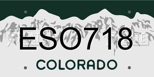 ESO718 Colorado License Plate