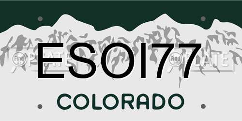 ESOI77 Colorado License Plate