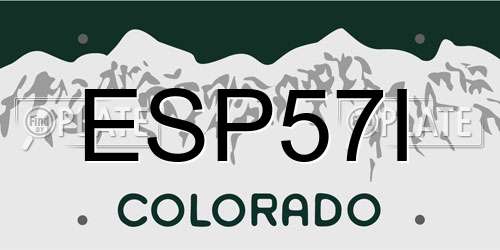 ESP57I Colorado License Plate
