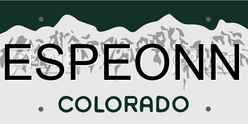 ESPEONN Colorado License Plate