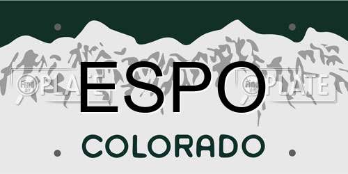 ESPO Colorado License Plate