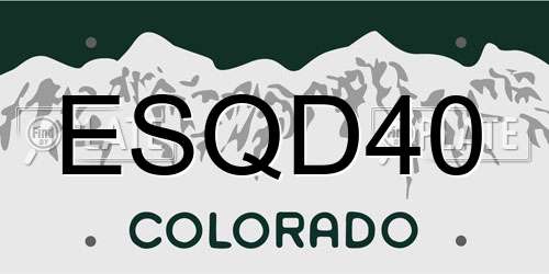 ESQD40 Colorado License Plate