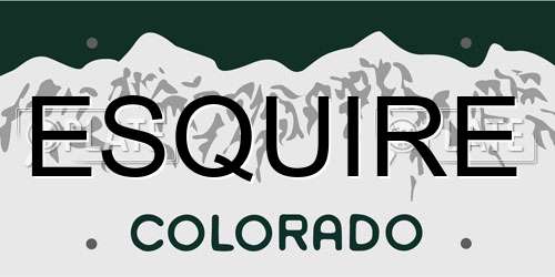 ESQUIRE Colorado License Plate
