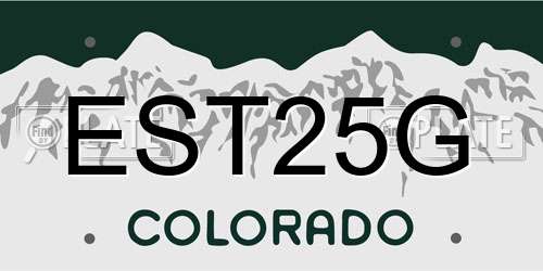 EST25G Colorado License Plate