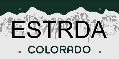 ESTRDA Colorado License Plate