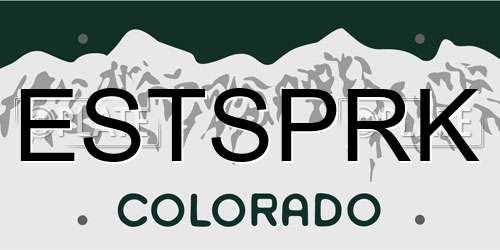 ESTSPRK Colorado License Plate