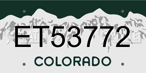 ET53772 Colorado License Plate