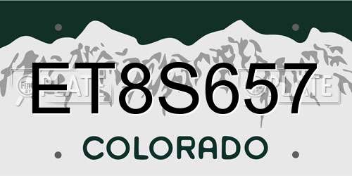 ET8S657 Colorado License Plate