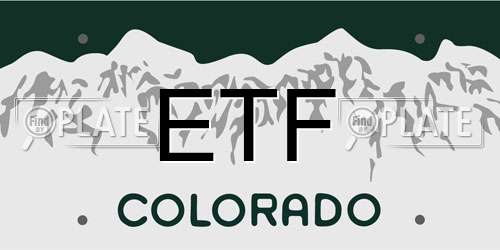 ETF Colorado License Plate