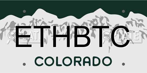 ETHBTC Colorado License Plate