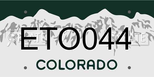 ETO044 Colorado License Plate