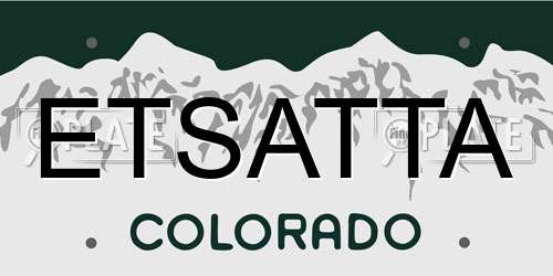 ETSATTA Colorado License Plate