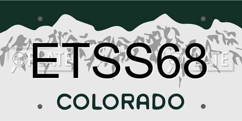 ETSS68 Colorado License Plate