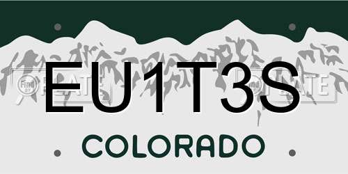 EU1T3S Colorado License Plate