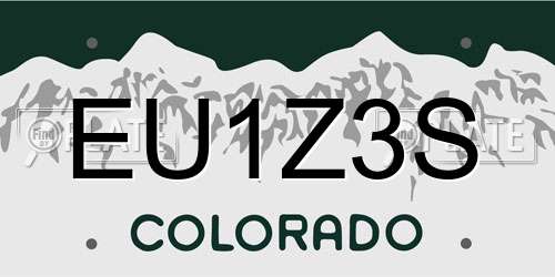 EU1Z3S Colorado License Plate