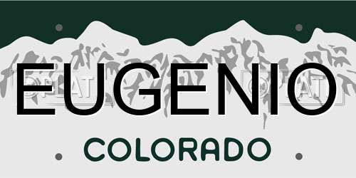 EUGENIO Colorado License Plate