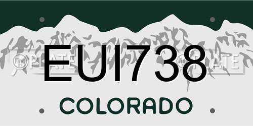 EUI738 Colorado License Plate