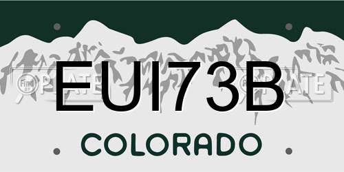 EUI73B Colorado License Plate