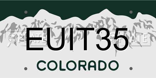 EUIT35 Colorado License Plate