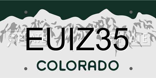 EUIZ35 Colorado License Plate