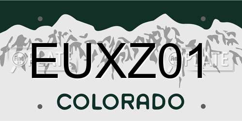 EUXZ01 Colorado License Plate