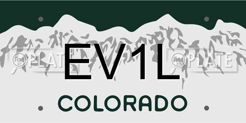 EV1L Colorado License Plate