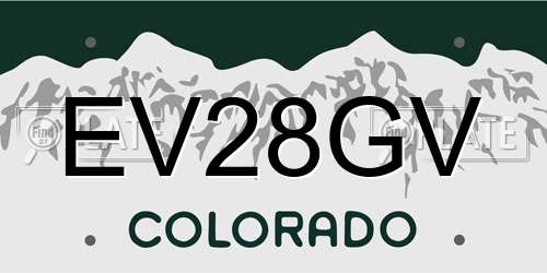 EV28GV Colorado License Plate