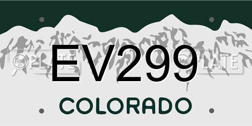 EV299 Colorado License Plate