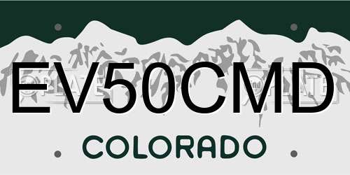 EV50CMD Colorado License Plate