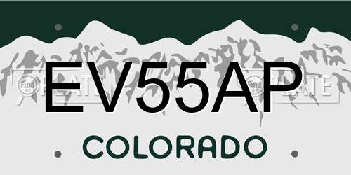 EV55AP Colorado License Plate