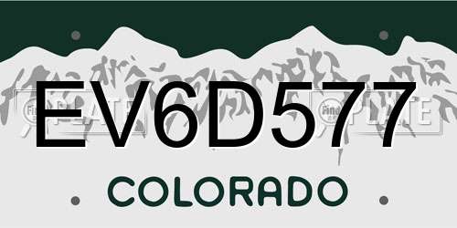 EV6D577 Colorado License Plate