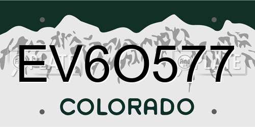 EV6O577 Colorado License Plate
