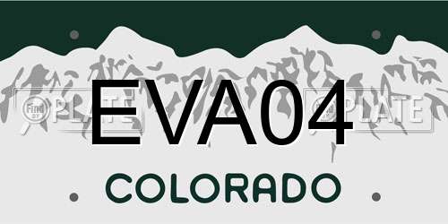EVA04 Colorado License Plate