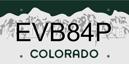 EVB84P Colorado License Plate
