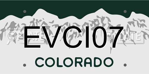 EVCI07 Colorado License Plate