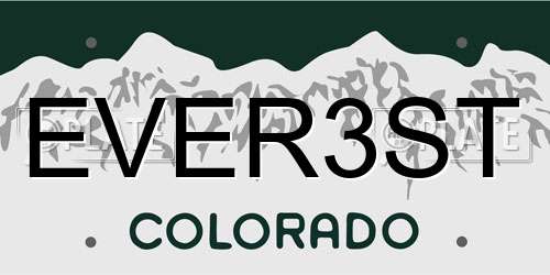 EVER3ST Colorado License Plate