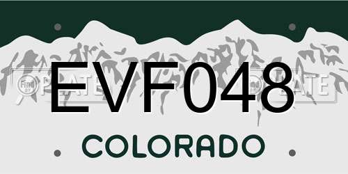 EVF048 Colorado License Plate