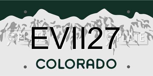 EVII27 Colorado License Plate