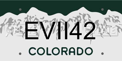 EVII42 Colorado License Plate