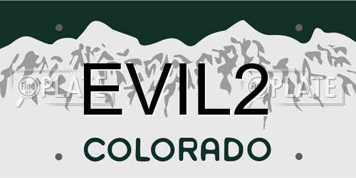 EVIL2 Colorado License Plate