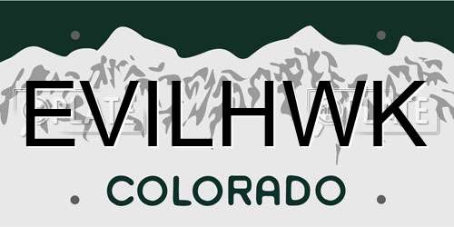 EVILHWK Colorado License Plate