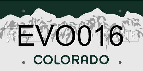 EVO016 Colorado License Plate