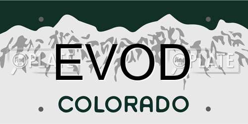 EVOD Colorado License Plate